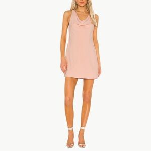 Alice + Olivia Harmony Cowl Neck Racerback Mini Dress Sz 8 Blush Pink NWT